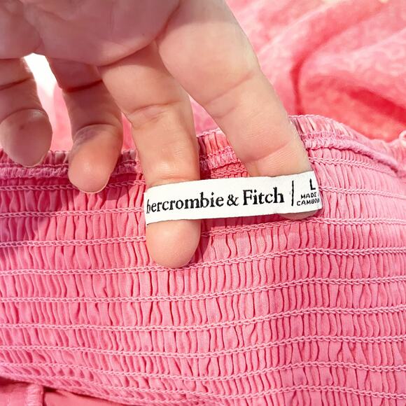 Abercrombie & Fitch Emerson Angel Short Sleeve Mini Dress Pink Large - Picture 3 of 4